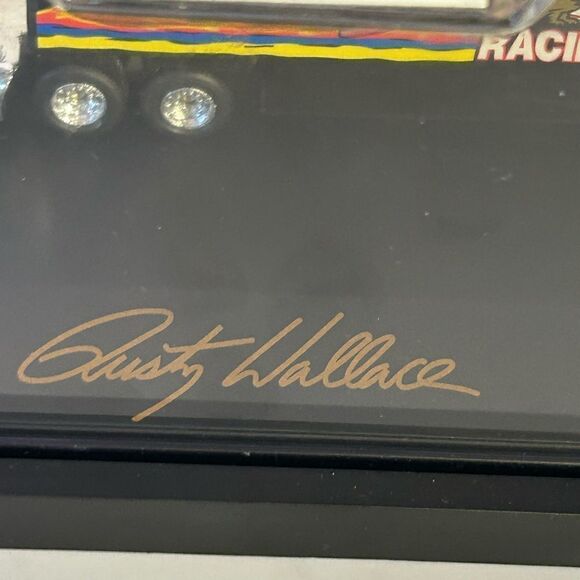 Matchbox Rusty Wallace Miller Racing Penske Tractor Trailer White Rose New - Picture 6 of 7